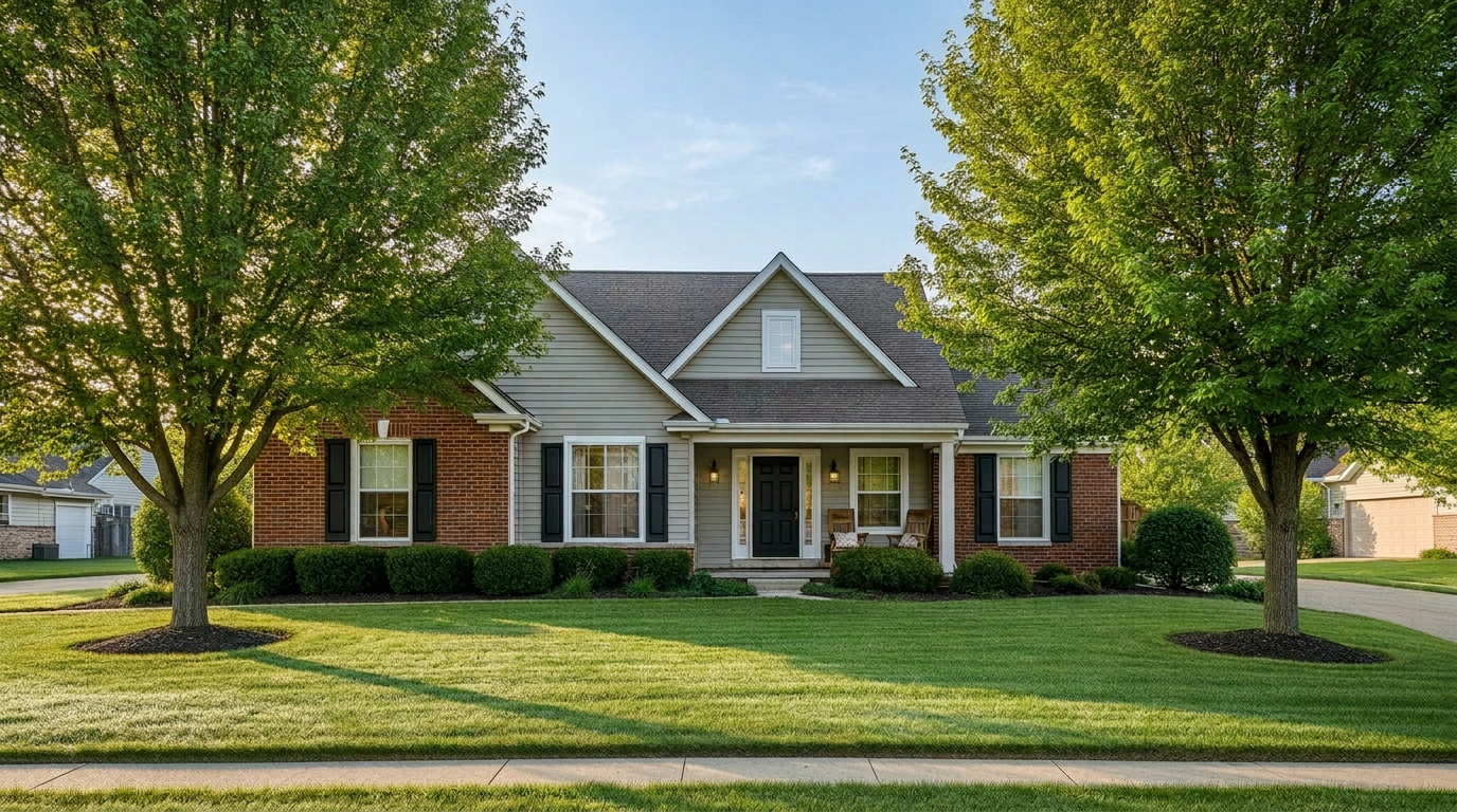 Beautifully prepared home at golden hour